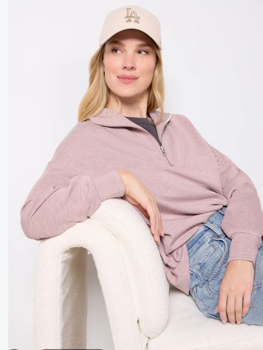 Varley Hawley Half-Zip Pullover - Dusty Mauve
